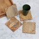 Modern Brown Wooden Tea Coasters - Pack of 4